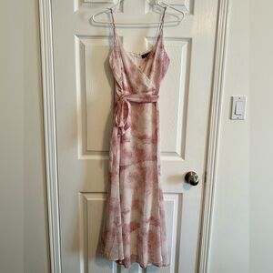 Dynamite Printed Midi Wrap Dress